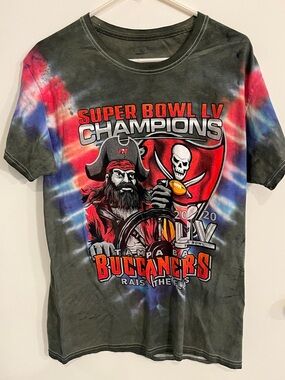 Mens size med Fruit Of The Loom Tie Dyed Tampa Bay Buccaneers Super Bowl LV